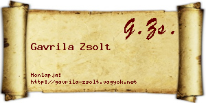 Gavrila Zsolt névjegykártya